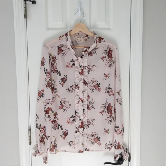Sheryl Crowe Floral Pink Blouse - Picture 1 of 4